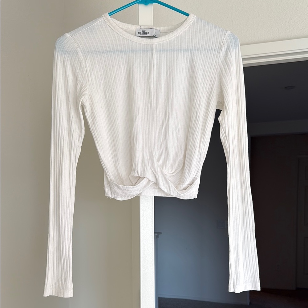 Hollister White Twist Front Blouse